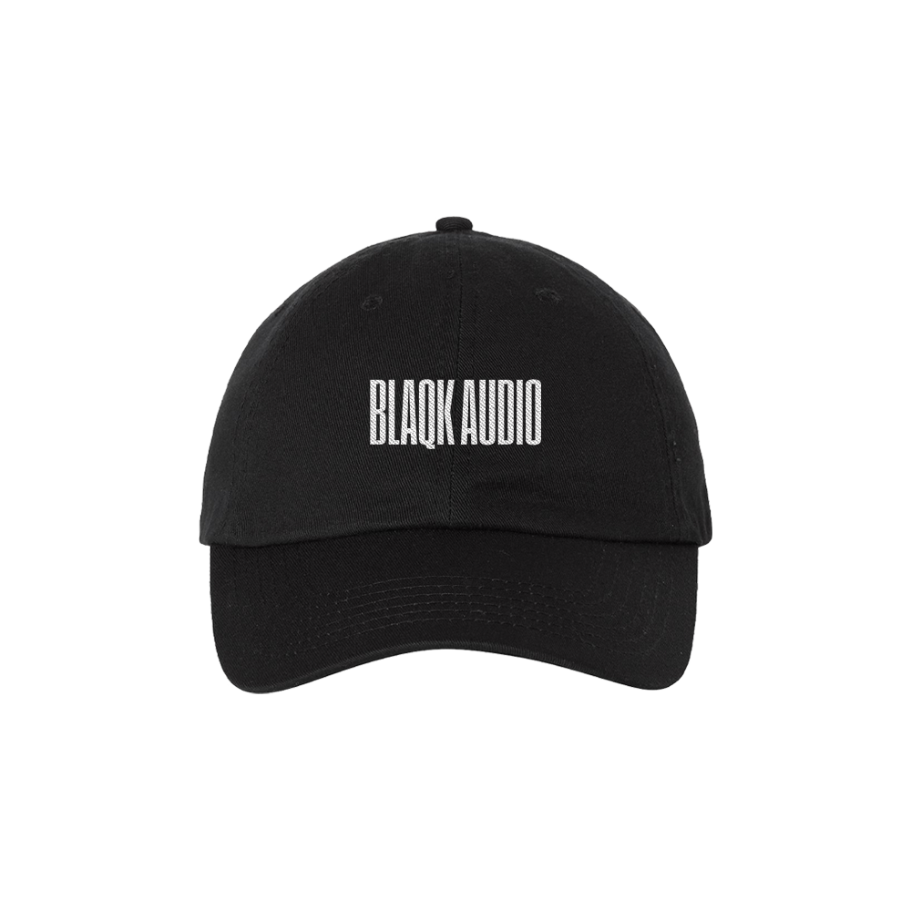 White Logo Black Dad Hat