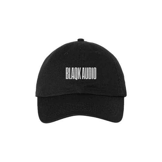 White Logo Black Dad Hat