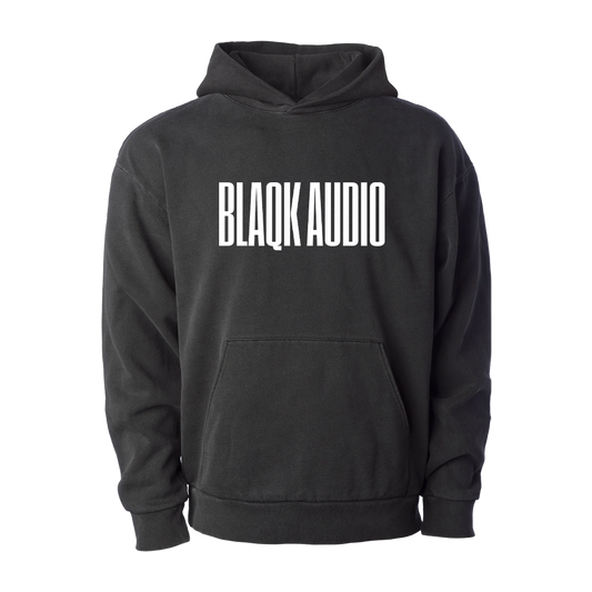 White Logo Black Hoodie